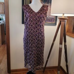 Vintage Purple and Gold Sleeveless Sequin Dress